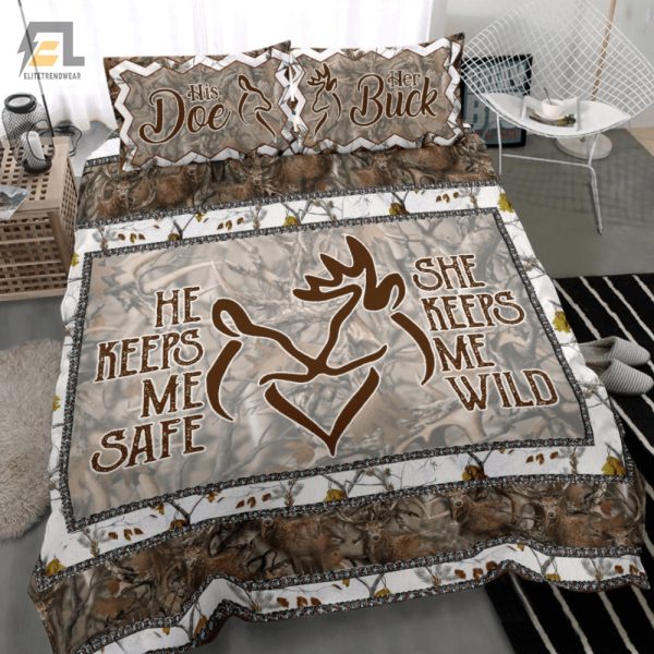 Deerly Beloved Funny Romantic Couple Duvet Bedding Sets elitetrendwear 1