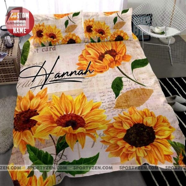 Sleep With Sunflowers Custom Name Duvet Sets Bedtime Bliss elitetrendwear 1