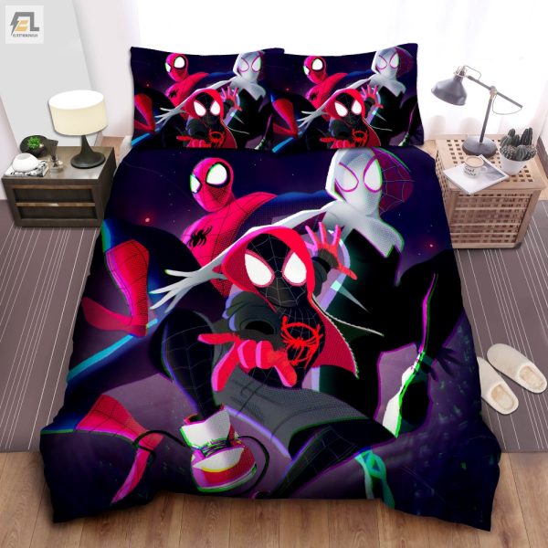 Snuggle With 3 Spidermans Funny Into The Spiderverse Duvet elitetrendwear 1