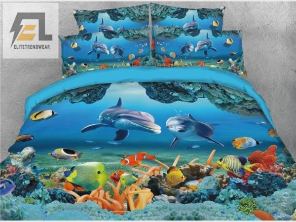 Sleep With Fishes Dolphin Duvet Cover Bedding Bliss elitetrendwear 1