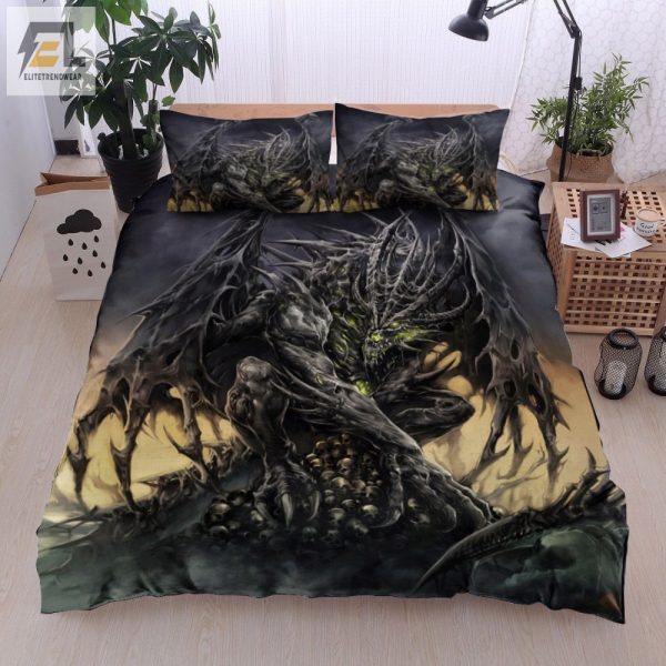 Snuggle With A Dragon Epic Black Dragon Duvet Cover Gift elitetrendwear 1