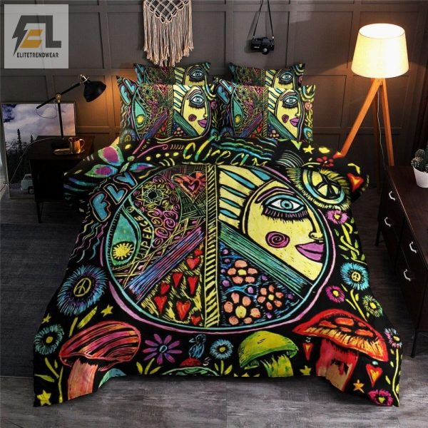 Groovy Duvet Cover Set Cozy Comfy Colorfully Hippie elitetrendwear 1