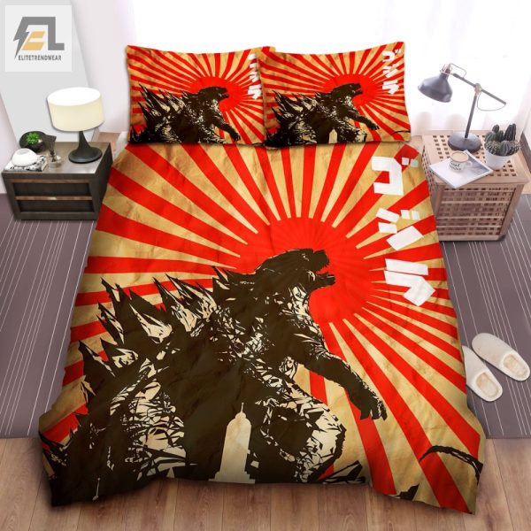 Snuggle With Godzilla Comfy Sun Silhouette Duvet Set elitetrendwear 1