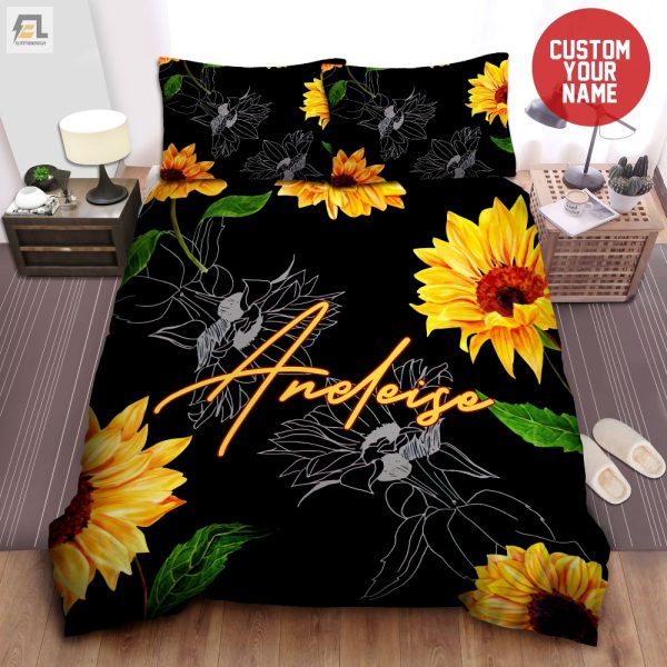 Sleep In Sunflowers Personalized Duvet Cover Comedy elitetrendwear 1