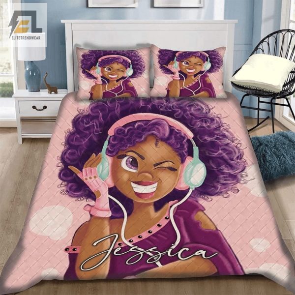 Jammin Dreams Custom Black Girl Music Duvet Cover Sets elitetrendwear 1