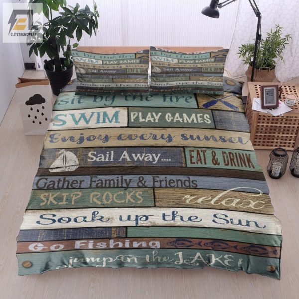 Sail Soak Fun Lake Rules Duvet Set For Cozy Bedrooms elitetrendwear 1