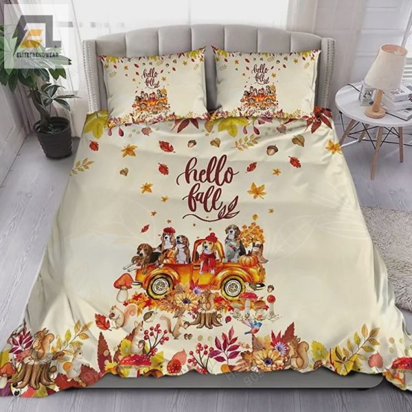 Snuggle With Beagles Funny Fall Duvet Cover Set elitetrendwear 1