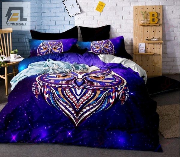 Owl Galaxy Duvet Cozy Comfy Outofthisworld Bedding elitetrendwear 1