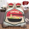 Quirky Ramen Badge Duvet Set Cozy Fun Unique Bedding elitetrendwear 1