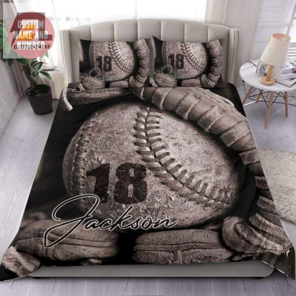 Sleep Home Run Personalized Vintage Baseball Bedding Bliss elitetrendwear 1