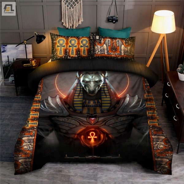 Sleep Like A Pharaoh Funny Anubis Duvet Cover Set elitetrendwear 1