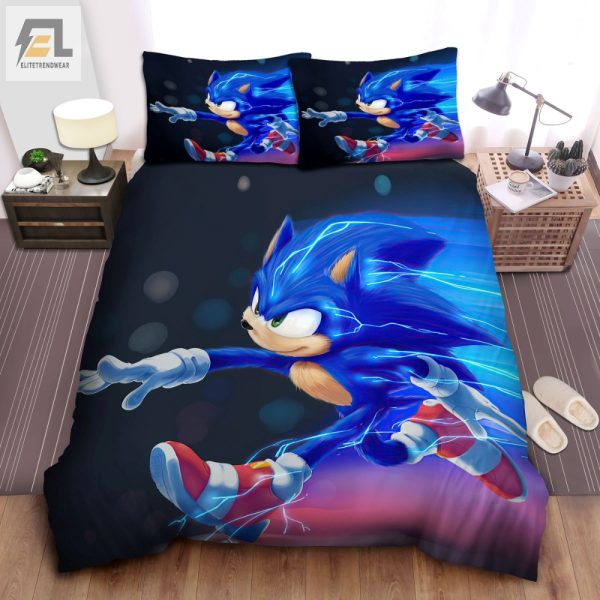 Zoom Into Dreams Hilarious Sonic Speed Duvet Sets elitetrendwear 1