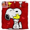 Comfy Quirky Red Snoopy Woodstock Duvet Cover Set elitetrendwear 1