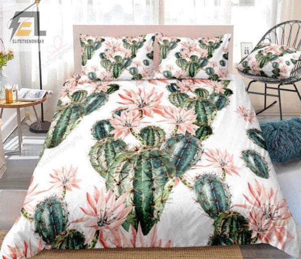 Cactus Comedy Blooming White Duvet Set For Laughs Comfort elitetrendwear 1