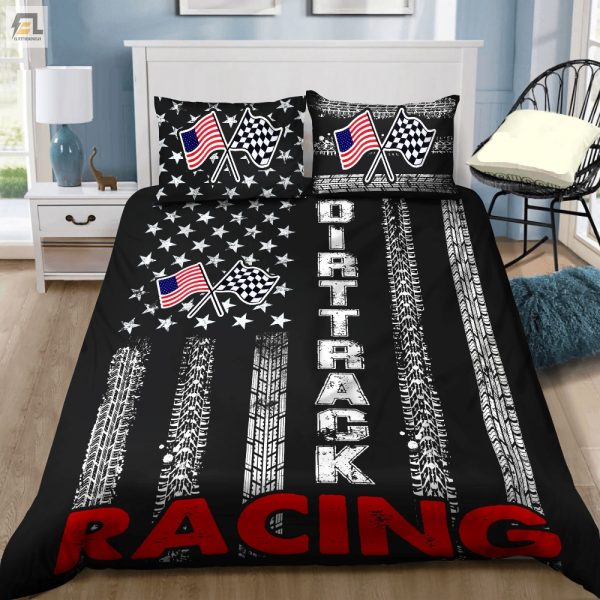 Zoom Into Zzzs Hilarious Dirt Track Racing Flag Bedding Set elitetrendwear 1