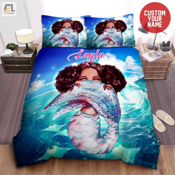 Snuggle With A Black Mermaid Custom Duvet Name Bedding elitetrendwear 1