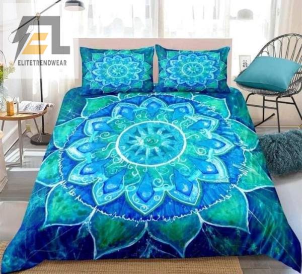 Dream In Style Quirky Boho Blue Green Duvet Set elitetrendwear 1