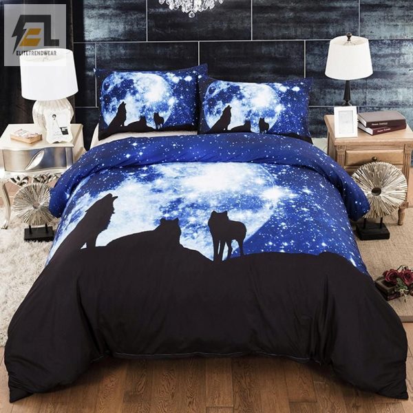 Snuggle With Starry Wolves Unique Cozy Bedding Sets elitetrendwear 1