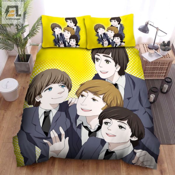 Rock Roll Dreams Quirky John Lennon Anime Duvet Set elitetrendwear 1