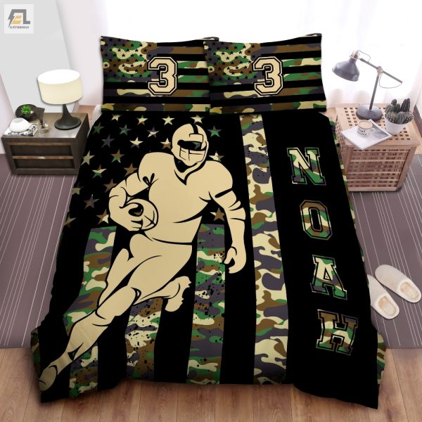 Score Big Dreams Custom Camo Flag Football Duvet Set elitetrendwear 1