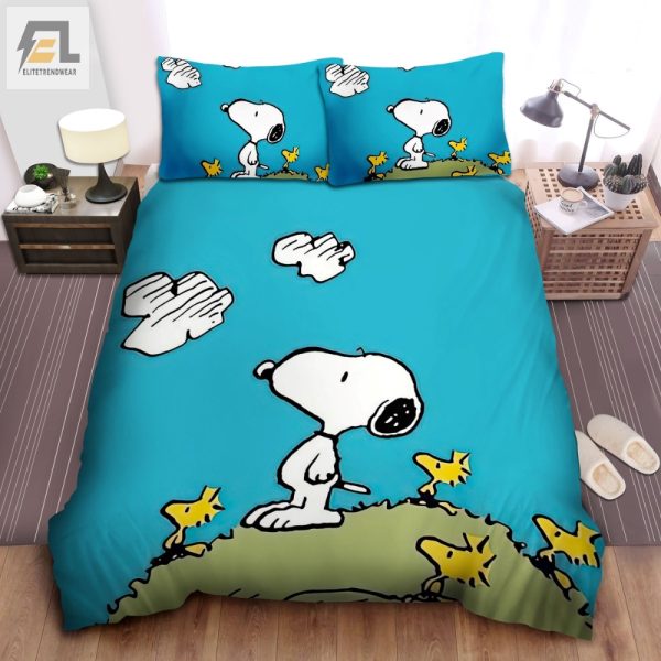 Cozy Up With Snoopy Woodstock Fun Cloud Watching Bedding Set elitetrendwear 1