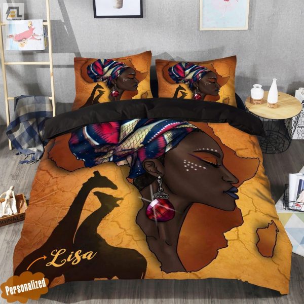 Snuggly Giraffes Sass Personalized Afro Diva Duvet Set elitetrendwear 1