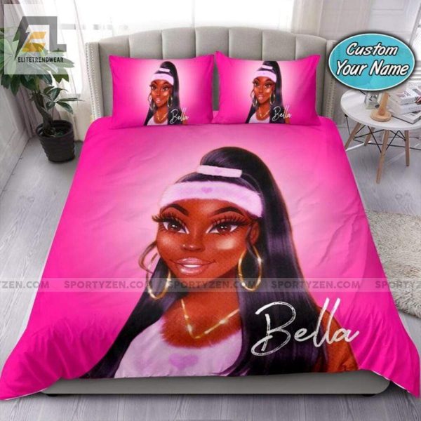 Sleep Like A Champ On Your Name Black Sport Girl Duvet elitetrendwear 1