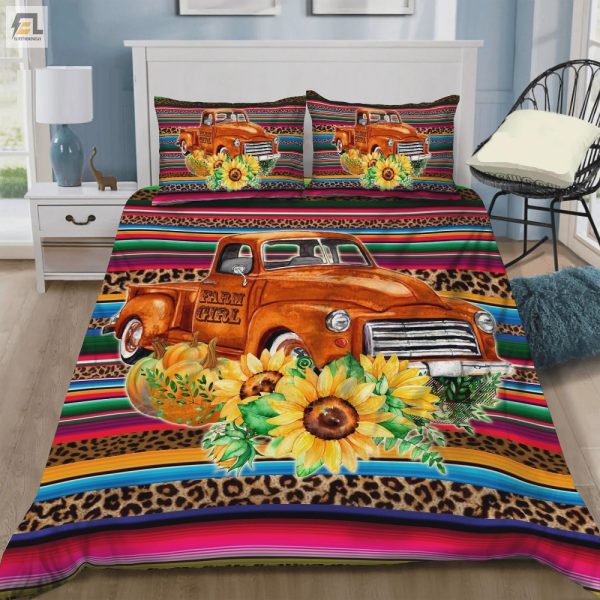 Sleep Like A Farmer Sunflower Truck Duvet Comfort Set elitetrendwear 1