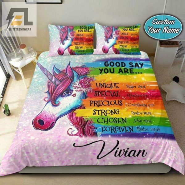 Sleep Like A Myth Custom Unicorn Duvet Cover With Your Name elitetrendwear 1