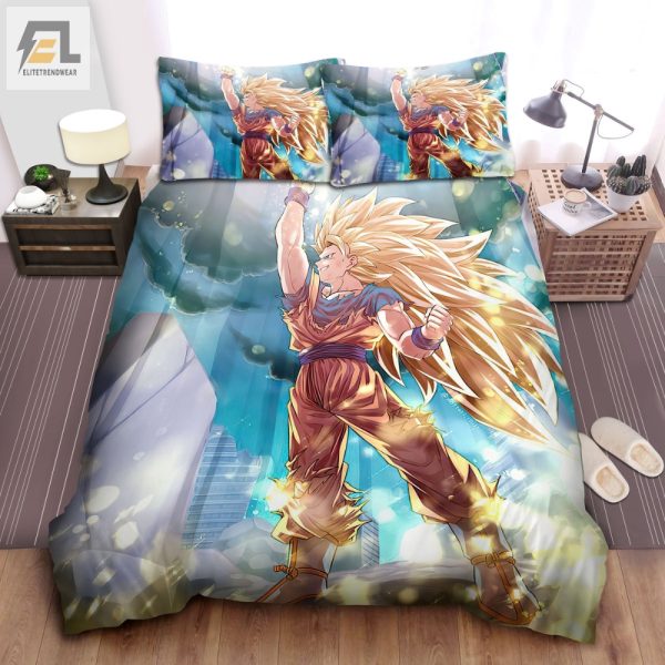 Turn Super Saiyan In Bed With Goku Fun Duvet Cover Set elitetrendwear 1