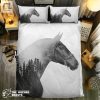 Gallop Into Dreamland Deep Forest Horse Duvet Set elitetrendwear 1