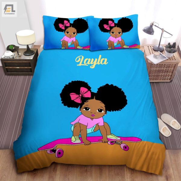 Skate Into Dreams Custom Melanin Queen Duvet For Afro Magic elitetrendwear 1