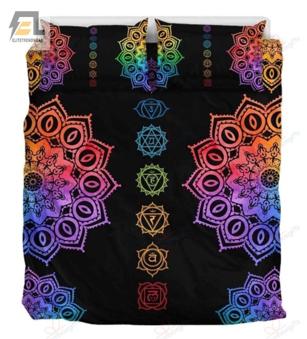 Sleep With Good Vibes Comfy Chakra Black Duvet Set elitetrendwear 1