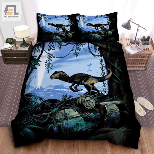 Sleep Safe With Dinomom Velociraptor Duvet Cover Set elitetrendwear 1