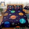 Sleep Among The Stars Funny Cartoon Planets Bedding Set elitetrendwear 1