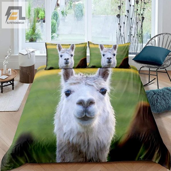 Snuggle With A Smile Funny 3D Alpaca Duvet Cover Set elitetrendwear 1