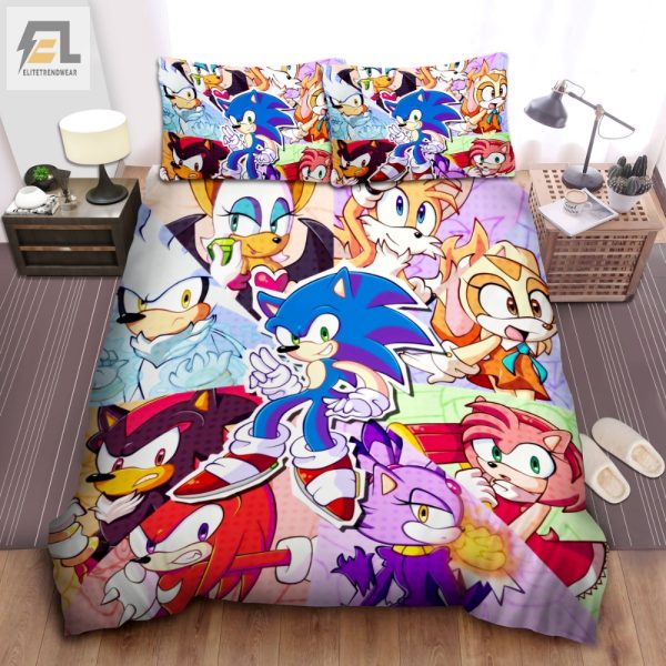 Sleep Fast Sonic Friends Split Artwork Duvet Set elitetrendwear 1