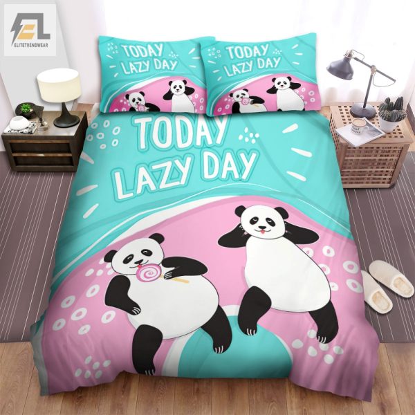 Panda Lazy Day Duvet Funny Cozy Bedding Set elitetrendwear 1