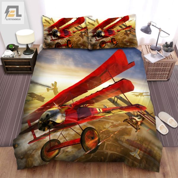 Sleep Like The Red Baron Funny Ww1 Plane Bedding Set elitetrendwear 1