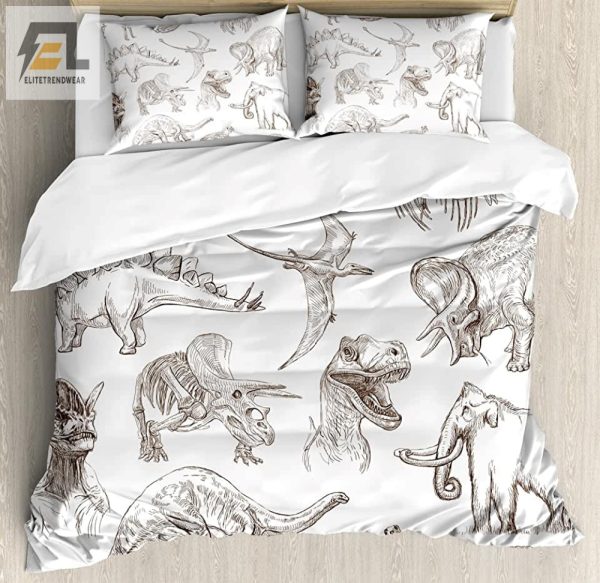 Snorerassic Park Cozy Dinosaur Duvet Cover Bedding Sets elitetrendwear 1