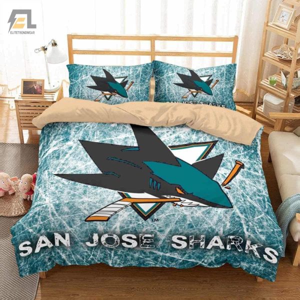 Sleep With Sharks Cozy 3D San Jose Duvet Set elitetrendwear 1