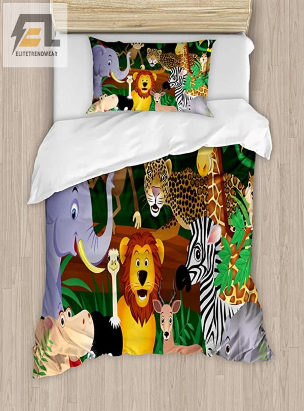 Roar Snore Wildly Comfy Jungle Animal Bedding Sets elitetrendwear 1