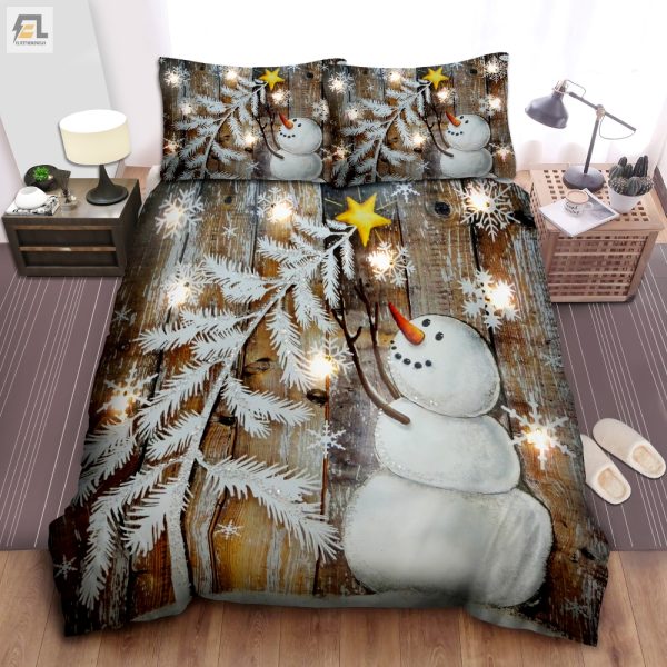 Quirky Snowman Pine Tree Duvet Cozy Winter Bedding Sets elitetrendwear 1