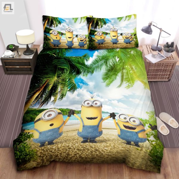 Comfy Minions Beach Duvet Cover Set Nap Like A Villain elitetrendwear 1