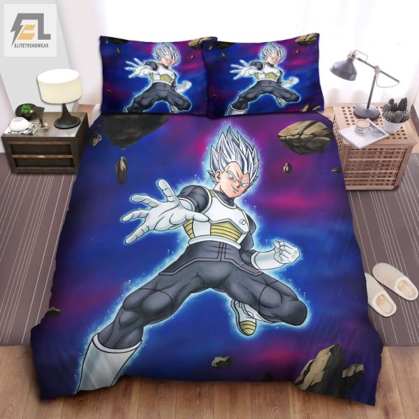 Sleep Like A Saiyan Super Saiyan White Vegeta Duvet Set elitetrendwear 1