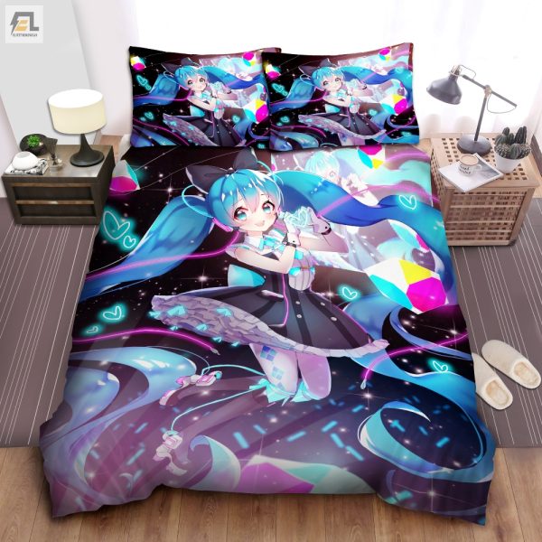 Sleep With Miku Neon Hearts Cozy Quirky Bedding Bliss elitetrendwear 1