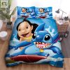 Surfing Lilo Stitch Fun Duvet Set Cozy Unique elitetrendwear 1