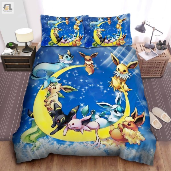 Dream With Eevee On The Moon Fun Duvet Covers Bedding Sets elitetrendwear 1