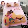 Sleep Like A Boss Custom Black Girl Scooter Kid Bedding elitetrendwear 1