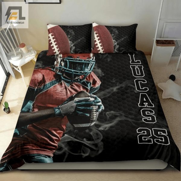 Snuggle In Style Custom Name Football Smoke Duvet Set elitetrendwear 1